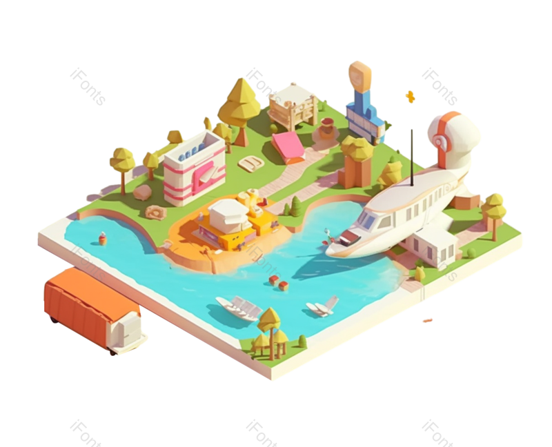 元素图片,游轮元素,海边PNG,度假免抠素材